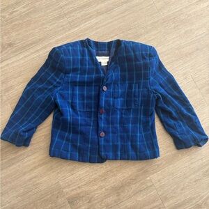 Liz Claiborne Blue Checkered Blazer